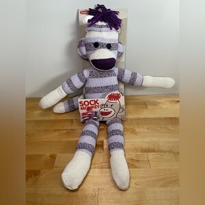 Schylling Sock Monkey Plush NWT